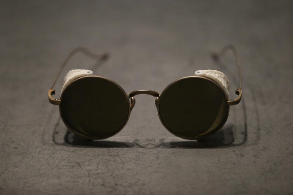 Rigards X UMA WANG Joint Stainless Steel + Natural Stone Handmade Glasses RG00UW1 Series RG-RG00UW1-JIUJIN Old Gold